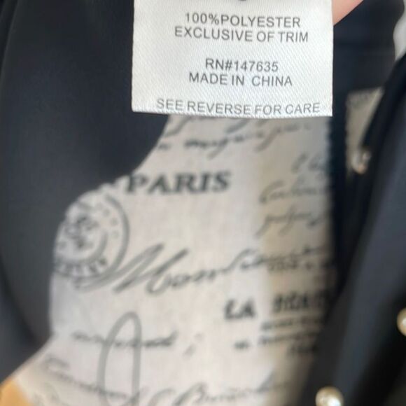 Free Generation Women's Button Down Black Blouse with Pearl Embellishment Small - Picture 7 of 10